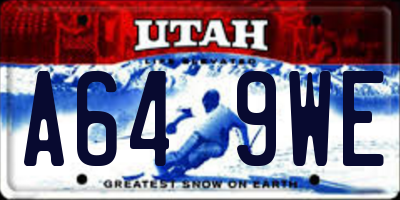UT license plate A649WE