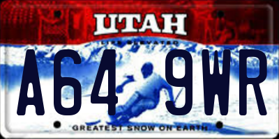 UT license plate A649WR
