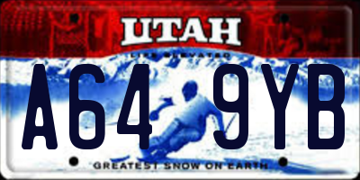UT license plate A649YB
