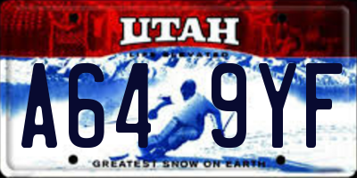 UT license plate A649YF