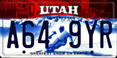 UT license plate A649YR