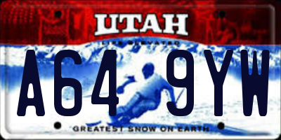 UT license plate A649YW