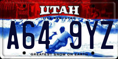 UT license plate A649YZ