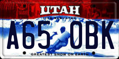 UT license plate A650BK