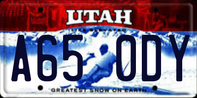 UT license plate A650DY