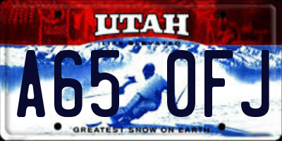 UT license plate A650FJ