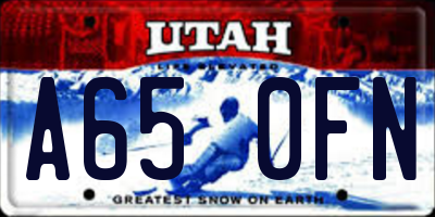 UT license plate A650FN