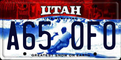 UT license plate A650FO