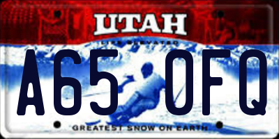 UT license plate A650FQ