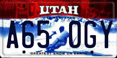 UT license plate A650GY