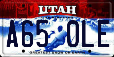 UT license plate A650LE