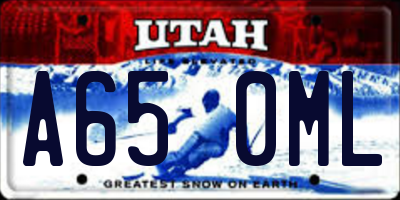 UT license plate A650ML