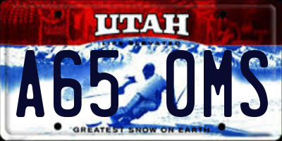 UT license plate A650MS
