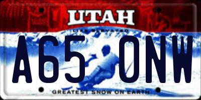 UT license plate A650NW