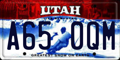 UT license plate A650QM