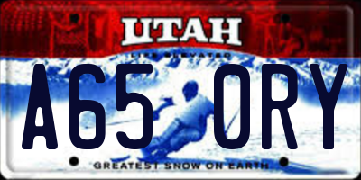 UT license plate A650RY