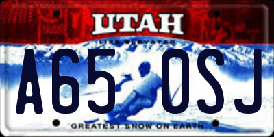 UT license plate A650SJ