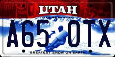 UT license plate A650TX
