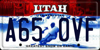 UT license plate A650VF