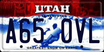 UT license plate A650VL