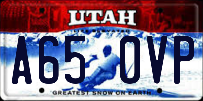 UT license plate A650VP