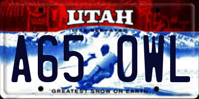 UT license plate A650WL
