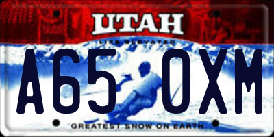 UT license plate A650XM