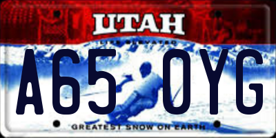 UT license plate A650YG