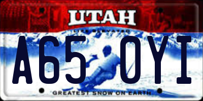 UT license plate A650YI
