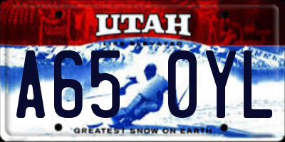 UT license plate A650YL