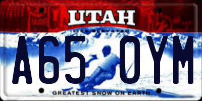 UT license plate A650YM