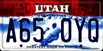 UT license plate A650YQ