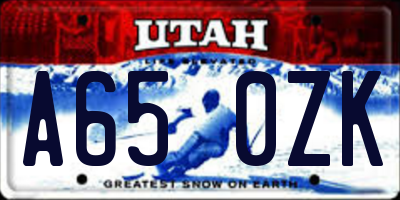 UT license plate A650ZK