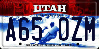 UT license plate A650ZM