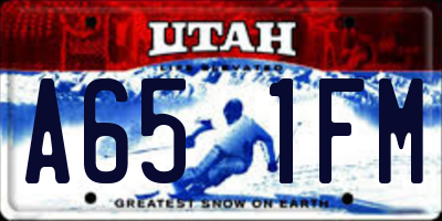 UT license plate A651FM