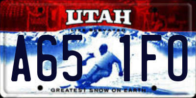UT license plate A651FO