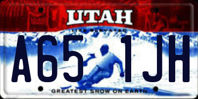 UT license plate A651JH