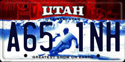 UT license plate A651NH