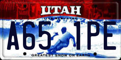 UT license plate A651PE