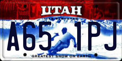 UT license plate A651PJ