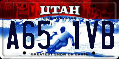 UT license plate A651VB