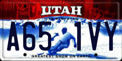 UT license plate A651VY
