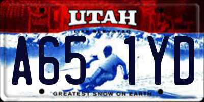 UT license plate A651YD