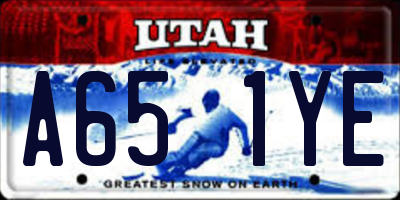 UT license plate A651YE