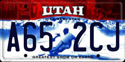 UT license plate A652CJ