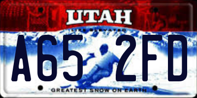 UT license plate A652FD