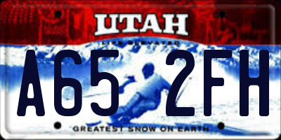 UT license plate A652FH