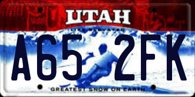 UT license plate A652FK