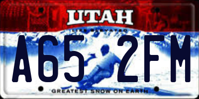 UT license plate A652FM
