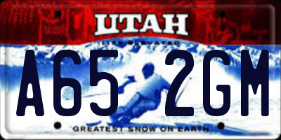UT license plate A652GM